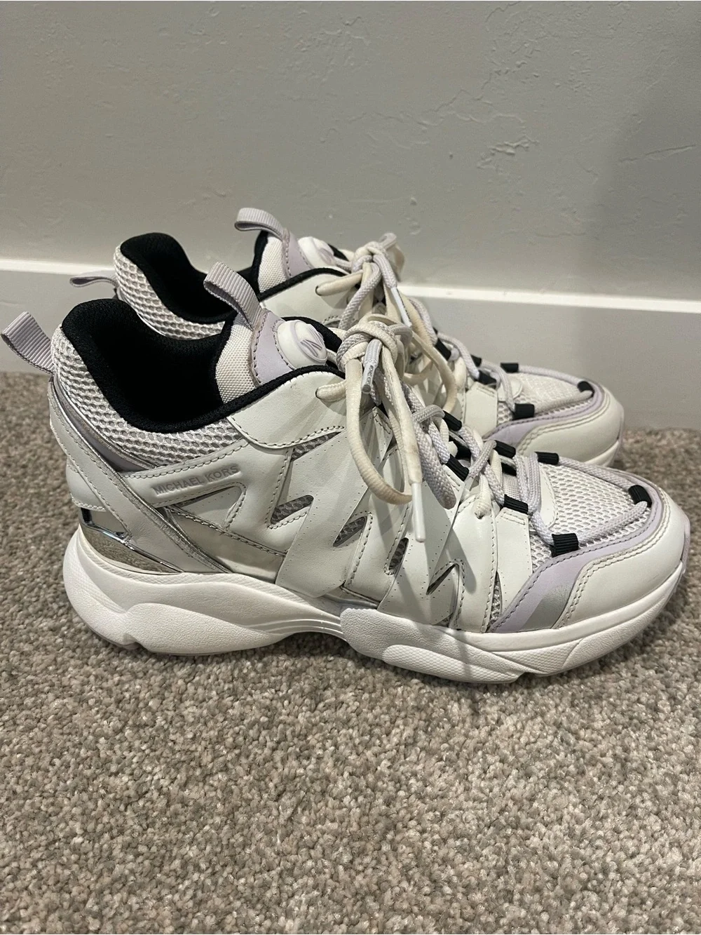 Michael Michael Kors Hero Mixed Media Trainers White Women’s Size 8.5M